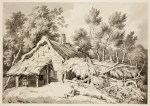 Cottage con tetto di paglia da Paul Sandby