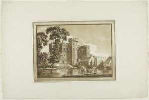 La Porta Sud del Castello di Cardiff nel Glamorgan Shire, da Dodici vedute in acquatinta da disegni presi sul posto nel Galles del Sud