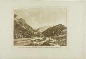 Veduta del fiume Dee a 3 miglia da Bala, con il monte Cadar-Idris vicino a Dolgelli a 30 miglia di distanza, tavola 9 di Twelve Views in Wales