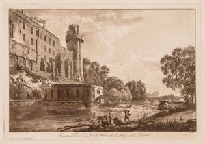 Vedute del castello di Warwick: Torre di Cesare e parte del castello di Warwick dall