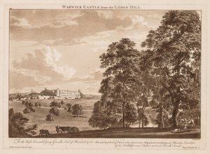 Vedute del Castello di Warwick: Castello di Warwick da Lodge Hill, 1776