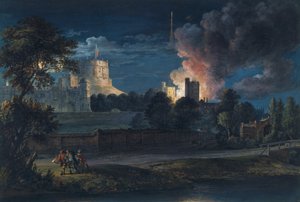 Castello di Windsor da Datchet Lane in una notte di festa, 1768 da Paul Sandby