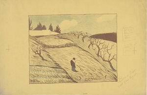 La fin du jour (La fine del giorno) 1893 (litografia a colori) da Paul Sérusier