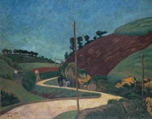 La strada della diligenza in campagna con un carro da Paul Sérusier