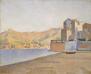 La spiaggia della città, Collioure, Opus 165. 1887 da Paul Signac