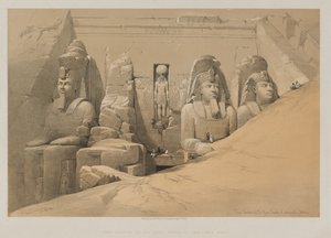 Egitto e Nubia, Volume II: Elevazione Frontale del Grande Tempio di Aboo Simbel, Nubia da Paul Signac