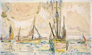 Barche da pesca nel porto di Locmalo da Paul Signac