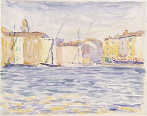 Case presso un approdo nel Sud da Paul Signac