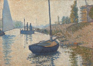 Ponton de la Félicité presso Asnières da Paul Signac