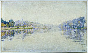 Riva del fiume, la Senna e Herblay da Paul Signac