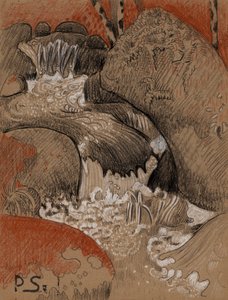 Rocce di Huelgoat, 1892 circa (carboncino, gesso rosso e bianco) da Paul Sérusier