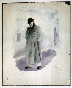 Paul VALERY: Autoritratto. 1894 (acquerello) da Paul Valery