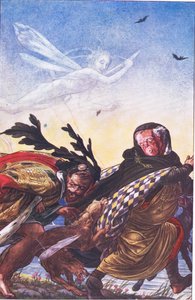 Furia! Furia! Là, tiranno, là Ascolta! Ascolta!, illustrazione da La Tempesta, 1908 da Paul Vincent Woodroffe