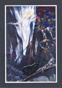 Sulla cima, i pennoni e il bompresso, vorrei fiammeggiare distintamente, illustrazione da La Tempesta, 1908 da Paul Vincent Woodroffe