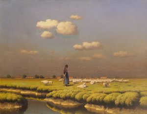 Paesaggio con ragazza delle oche da Paul Wilhelm Keller Reutlingen