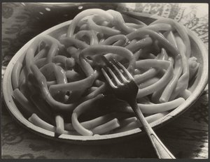 Piatto di noodles con forchetta