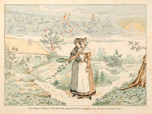 Illustrazione tratta dal libro “Joan of Arc” di Theodore Cahu e illustrata da Paul De Semant (1855-1915): Allegoria alla memoria di Giovanna d