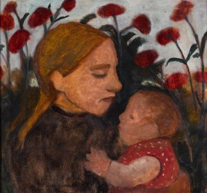 Giovane ragazza con un bambino da Paula Modersohn Becker