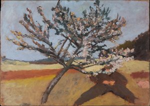 Mann unter einem blühenden Baum liegend da Paula Modersohn-Becker