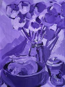 Natura morta floreale viola
