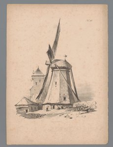 Veduta di un mulino a vento
