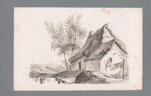 Paesaggio con strada di campagna e casa (Beginselen van landschappen, Principes de paysages)