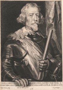 Dom Carolus de. Columna. a. Cons. Stat. Prim. a. Cubit Reg. Mat. Cath. Magister Campi..Gnalis. in Belg. Etc. da Paulus Pontius