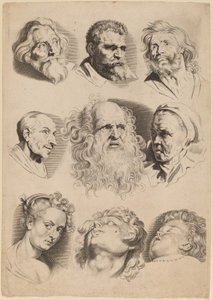 Nove teste da Paulus Pontius after Sir Peter Paul Rubens