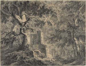 Rovine presso un ruscello nel bosco da Paulus van Liender