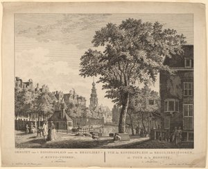 Vista del Koningsplein verso la Torre Reguliers o Munts, ad Amsterdam da Paulus van Liender after Jan de Beyer