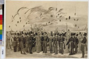 Il granduca Michele Pavlovich visita il campo del reggimento finlandese della guardia imperiale, l