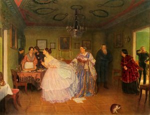 Il corteggiamento del Maggiore, o Migliora la sua Situazione, 1848, 1965 da Pavel Andreevich Fedotov
