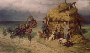 Cacciatori sorpresi da una tempesta da Pavel Osipovich Kovalevsky