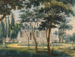 Una residenza di campagna, forse la casa di campagna del generale Moreau a Morrisville..., 1811-ca. 1813 da Pavel Petrovic Svin