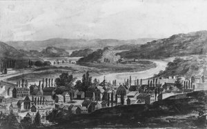 Una città sul fiume Mohawk nello stato di New York centrale, 1811-ca. 1813 da Pavel Petrovic Svin