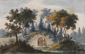 Tomba del Generale Washington a Mount Vernon (copia da incisione in The Port Folio)