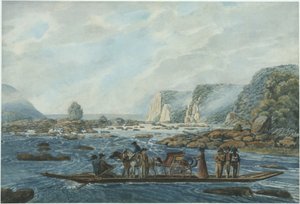 Una scena di traghetto sul Susquehanna a Wright