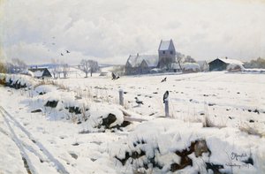 Un paesaggio invernale, Holmstrup da Peder Monsted