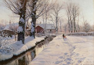 Paesaggio invernale boscoso