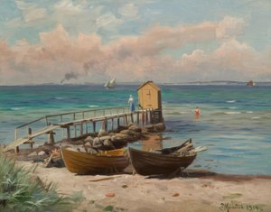 Casetta da bagno sulla spiaggia da Peder Monsted