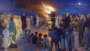 Falò della vigilia di mezza estate sulla spiaggia di Skagen da Peder Severin Krøyer