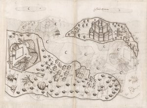 Piano portoghese delle isole del Bahrain, Livro do Estado da India Oriental di Pedro Barreto de Resende, Sloane MS 197, f.165v-166r da Pedro Barretto de Resende