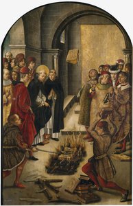 La disputa tra San Domenico e gli Albigesi da Pedro Berruguete