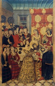 Il banchetto di Erode - Dipinto di Pedro Garcia de Benavarre (attivo 1445-1485) - ca 1470 - Tempera su pannello - 198x125,7 - Museu Nacional d