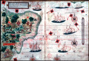 Mappa del Brasile dei navigatori portoghesi Pedro Reinel e Lopo Homen, ca. 1525 da Pedro Reinel