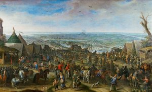 Soldati in un campo (rame) da Peeter Snayers