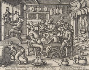 La cucina grassa, dalla serie Scimmie da Peeter van der Borcht