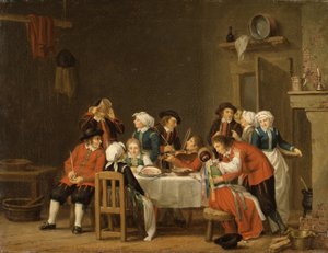 Scena conviviale in una casa di contadini da Pehr Hilleström