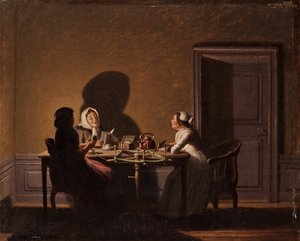 Lettura alla luce della candela da Pehr Hilleström