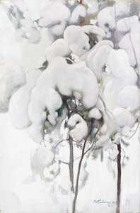Giovani pini coperti di neve da Pekka Halonen